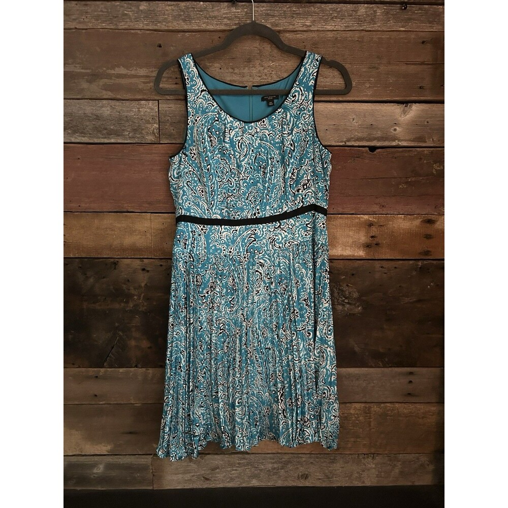 Ann Taylor Womens Blue Floral Lined Pleated Dress Size 2 NWT